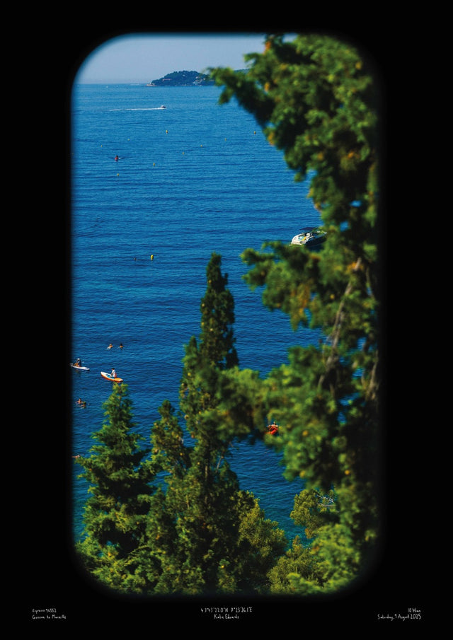 Côte d'Azur Poster Art Print Train Travel Katie Edwards Photography London