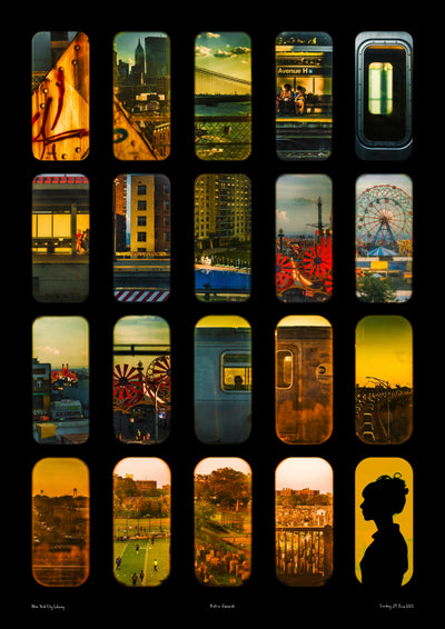 New York City Subway Poster Art Print Train Travel Katie Edwards Photography London